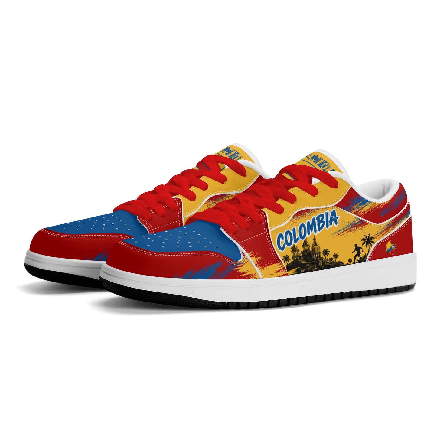 Colombia Soccer Flag Shoes - Jamrock Low Sneakers - Tierra del Café Pride