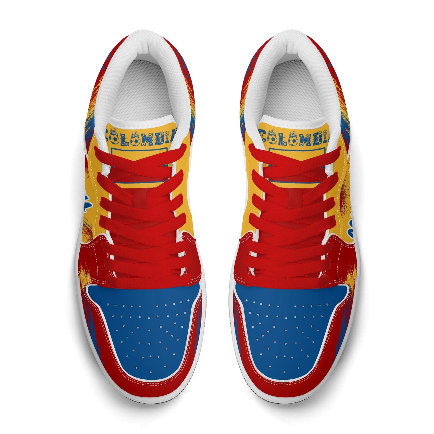Colombia Soccer Flag Shoes - Jamrock Low Sneakers - Tierra del Café Pride