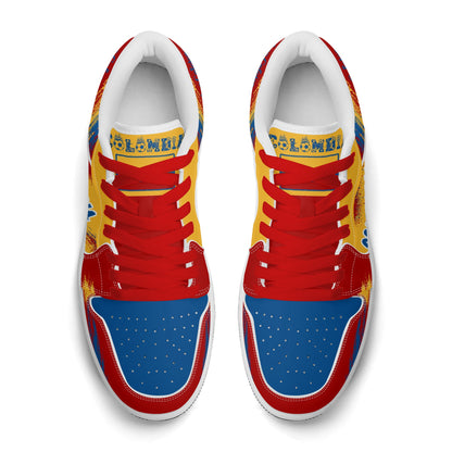 Colombia Soccer Flag Shoes - Jamrock Low Sneakers - Tierra del Café Pride