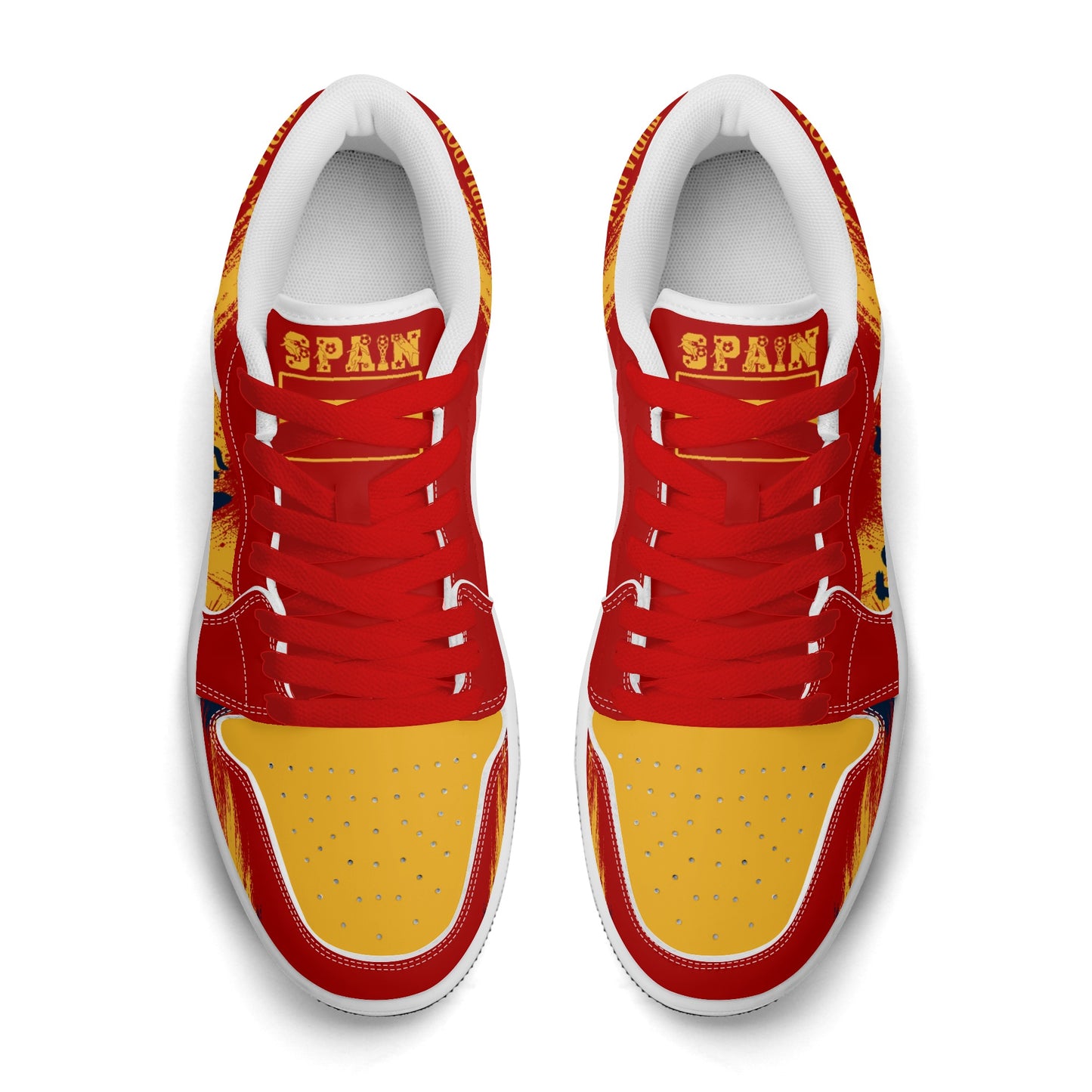 Spain Soccer Flag Shoes - Jamrock Low Sneakers - Rojigualda Pride