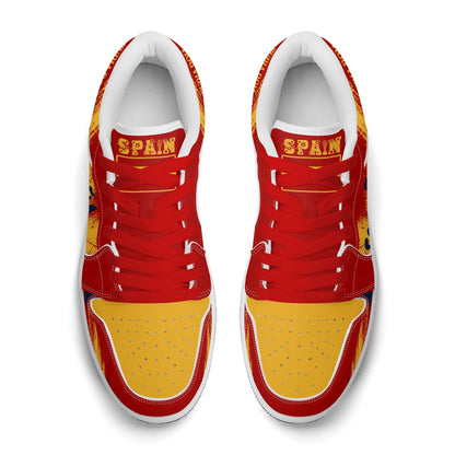 Spain Soccer Flag Shoes - Jamrock Low Sneakers - Rojigualda Pride
