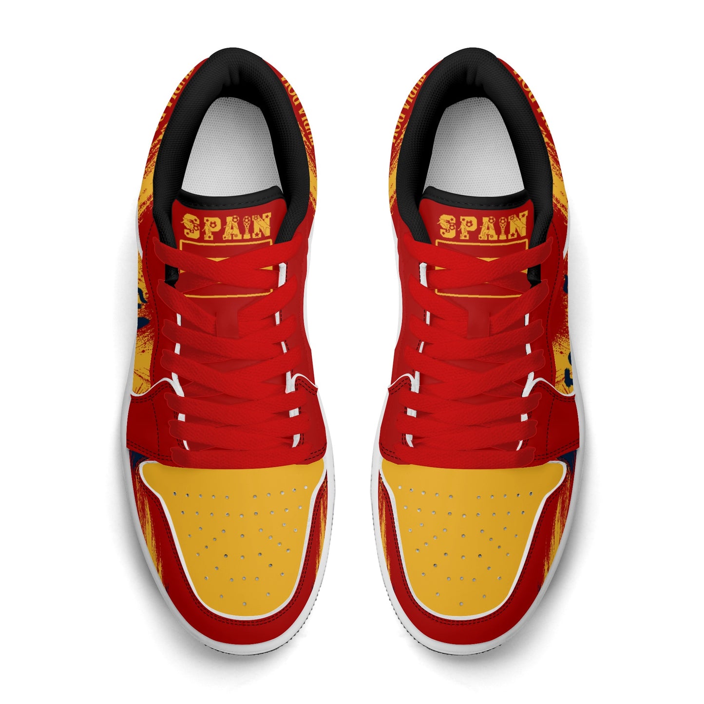 Spain Soccer Flag Shoes - Jamrock Low Sneakers - Rojigualda Pride