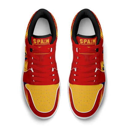 Spain Soccer Flag Shoes - Jamrock Low Sneakers - Rojigualda Pride