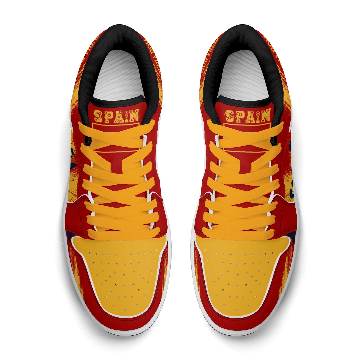 Spain Soccer Flag Shoes - Jamrock Low Sneakers - Rojigualda Pride