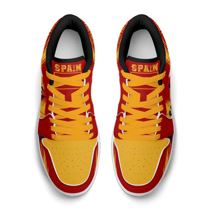 Spain Soccer Flag Shoes - Jamrock Low Sneakers - Rojigualda Pride