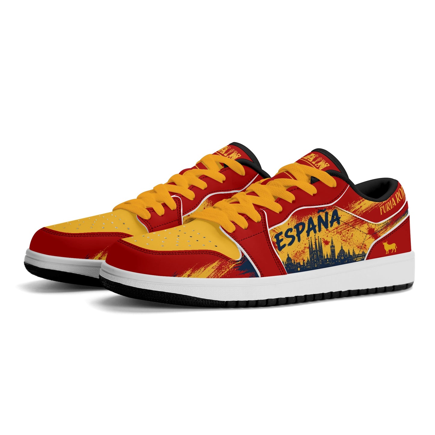 Spain Soccer Flag Shoes - Jamrock Low Sneakers - Rojigualda Pride