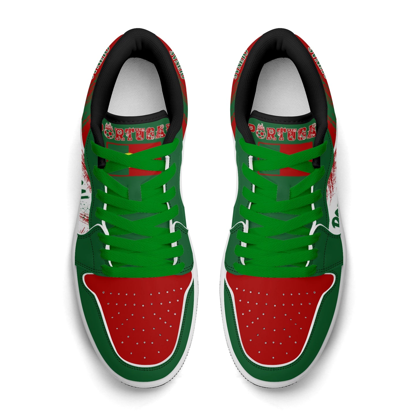 Portugal Soccer Flag Shoes - Jamrock Low Sneakers - Quinas Pride