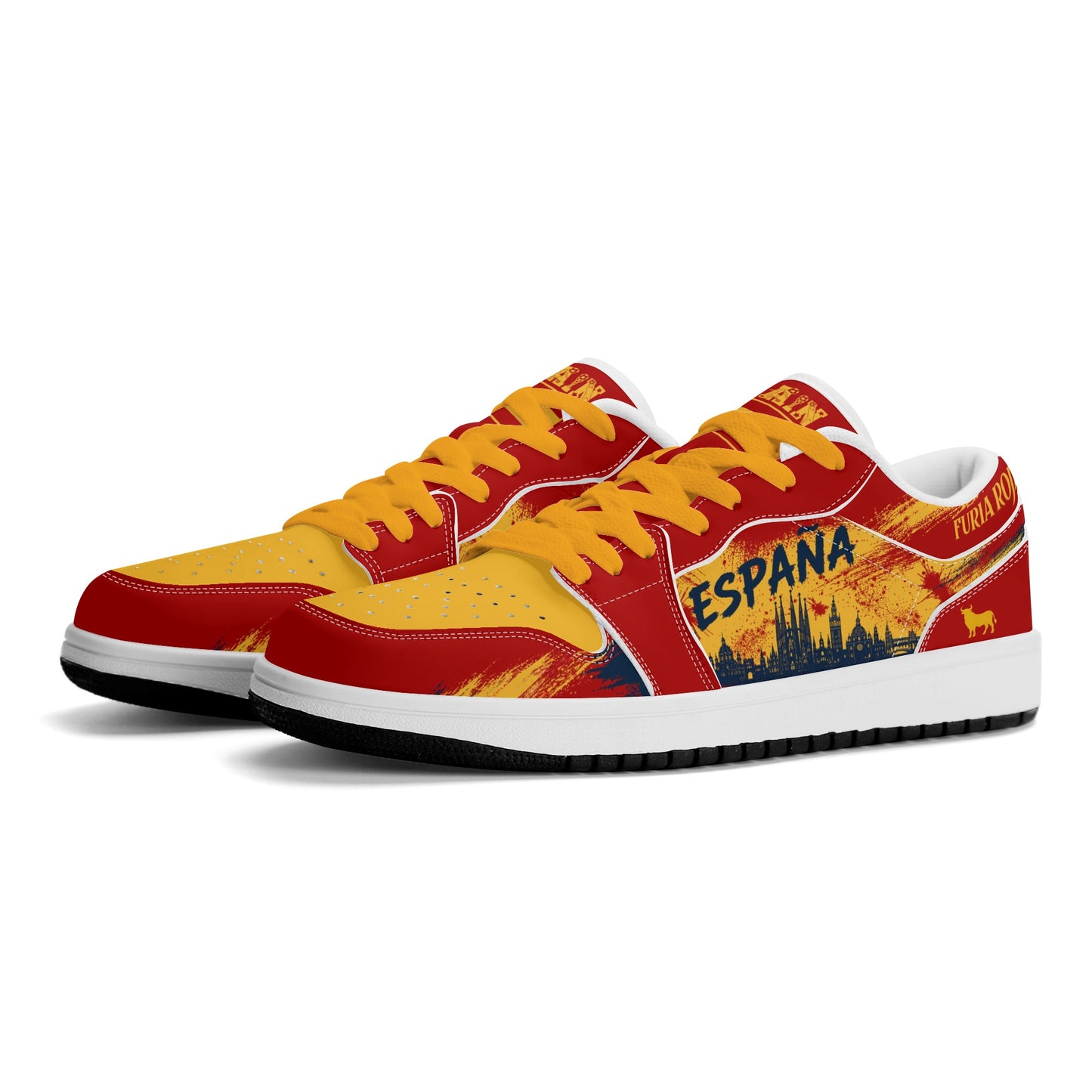 Spain Soccer Flag Shoes - Jamrock Low Sneakers - Rojigualda Pride