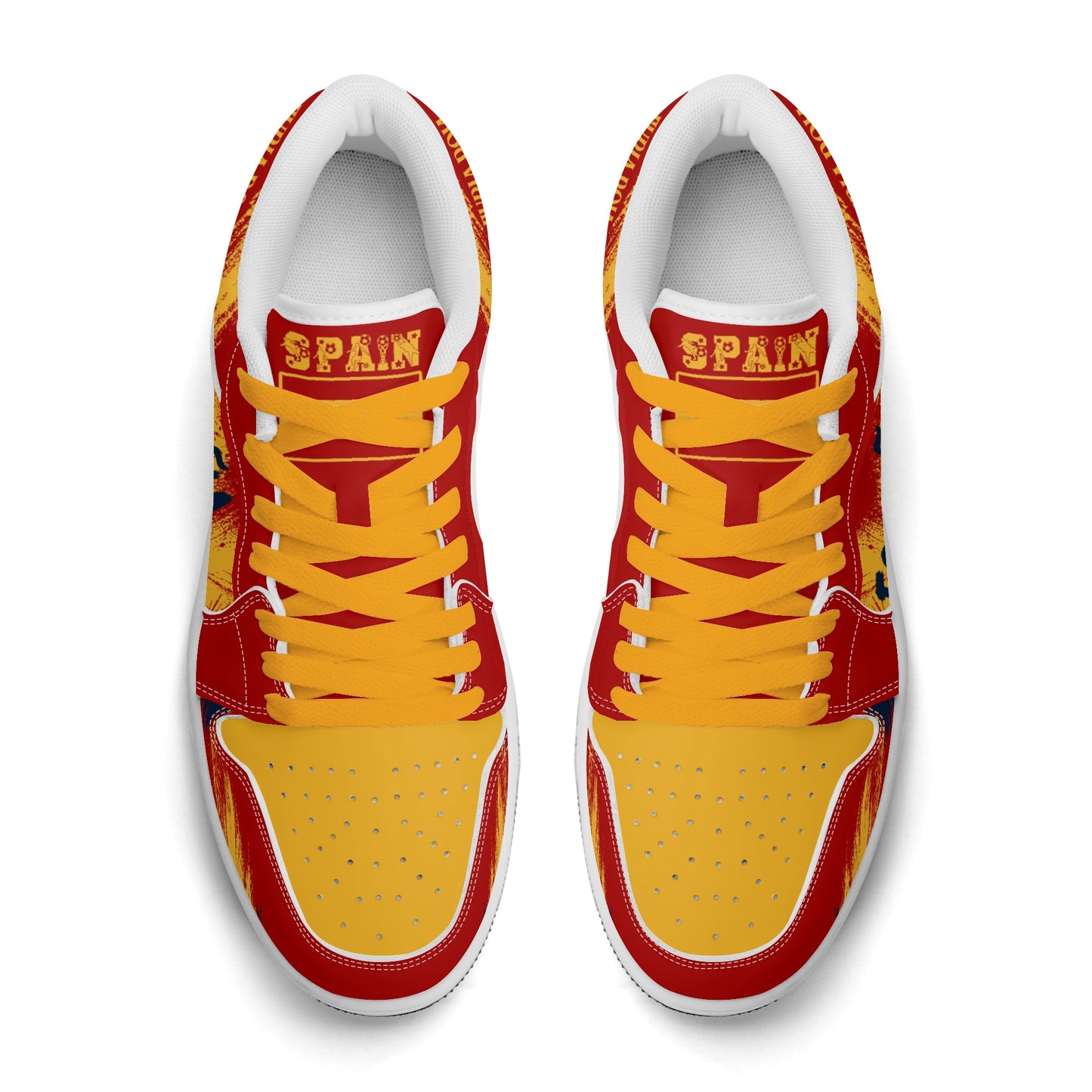 Spain Soccer Flag Shoes - Jamrock Low Sneakers - Rojigualda Pride