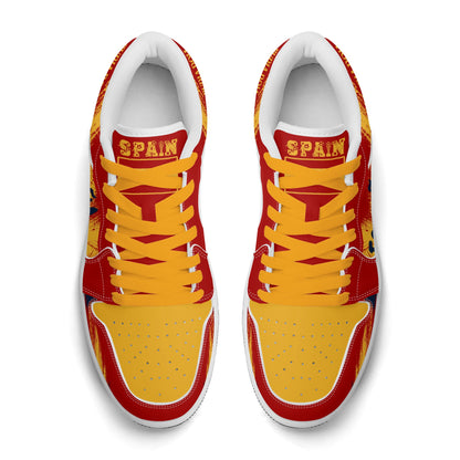 Spain Soccer Flag Shoes - Jamrock Low Sneakers - Rojigualda Pride