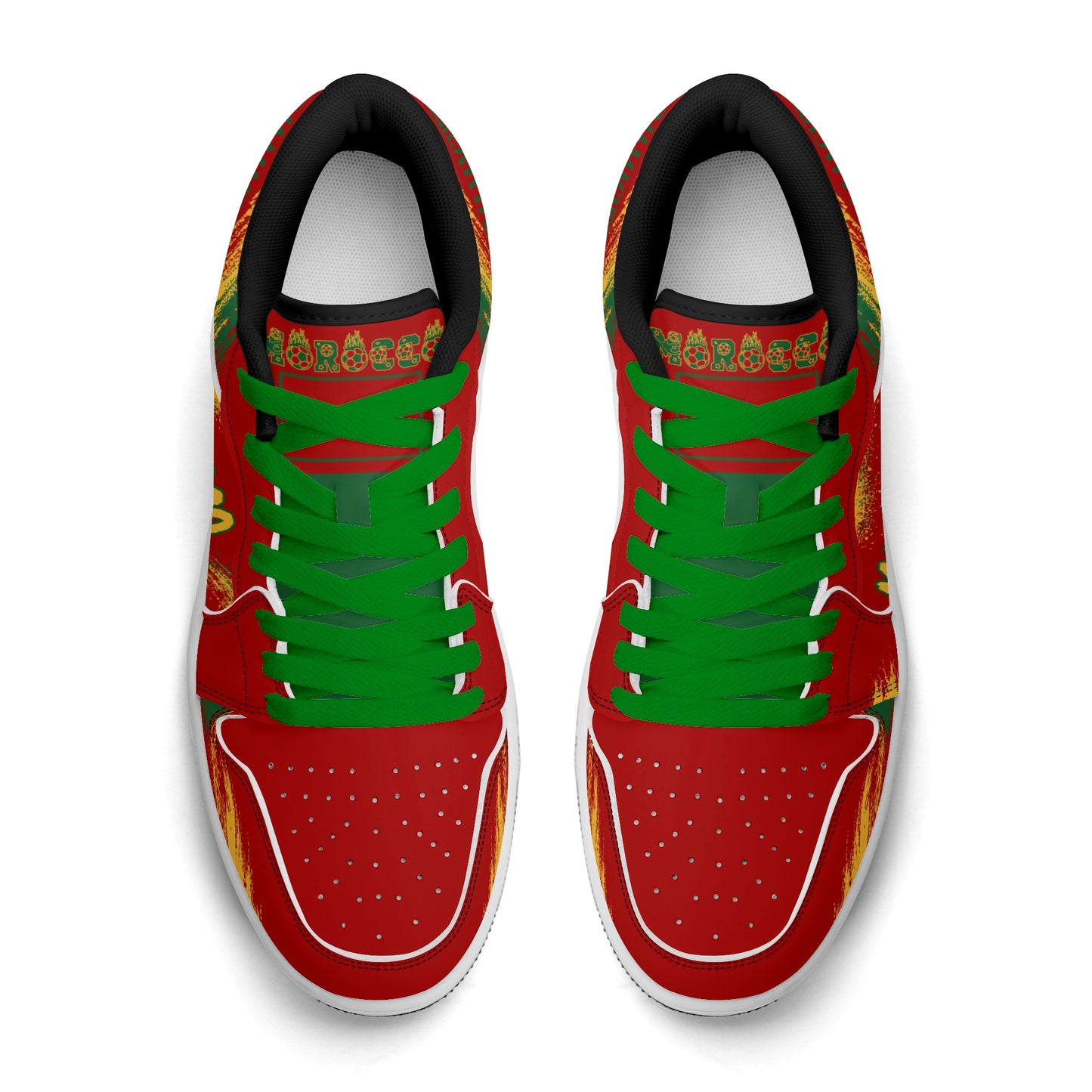 Morocco Soccer Flag Shoes - Jamrock Low Sneakers - Dima Maghrib Pride