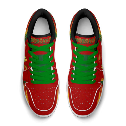 Morocco Soccer Flag Shoes - Jamrock Low Sneakers - Dima Maghrib Pride