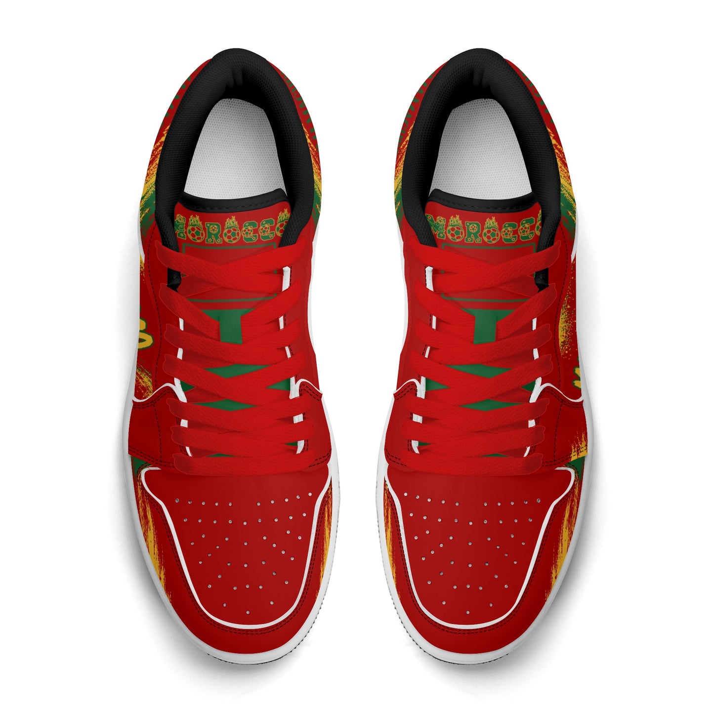 Morocco Soccer Flag Shoes - Jamrock Low Sneakers - Dima Maghrib Pride