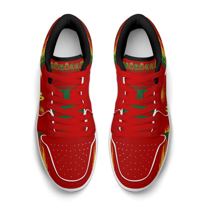 Morocco Soccer Flag Shoes - Jamrock Low Sneakers - Dima Maghrib Pride