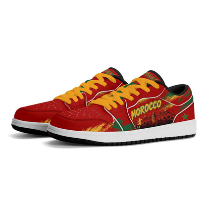 Morocco Soccer Flag Shoes - Jamrock Low Sneakers - Dima Maghrib Pride