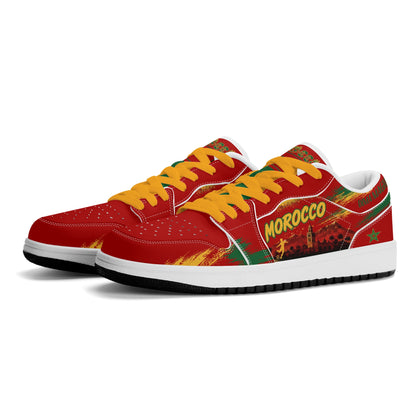 Morocco Soccer Flag Shoes - Jamrock Low Sneakers - Dima Maghrib Pride