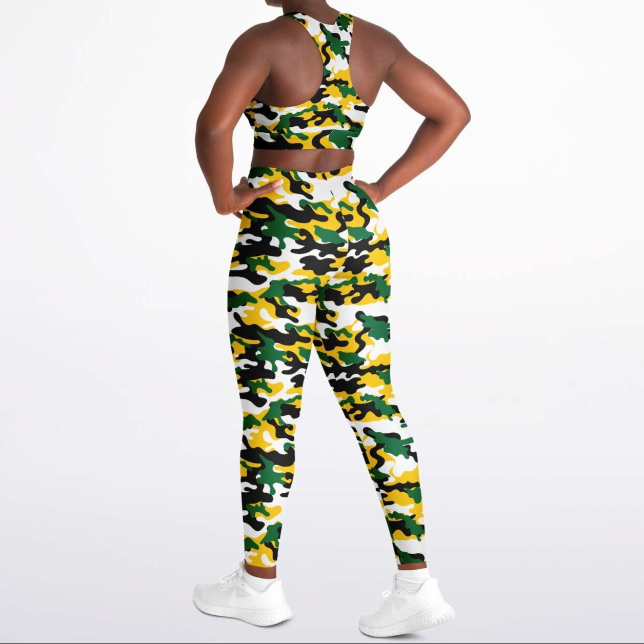 Jamaica Camo Padded Sports Bra & Leggings Set