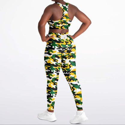 Jamaica Camo Padded Sports Bra & Leggings Set