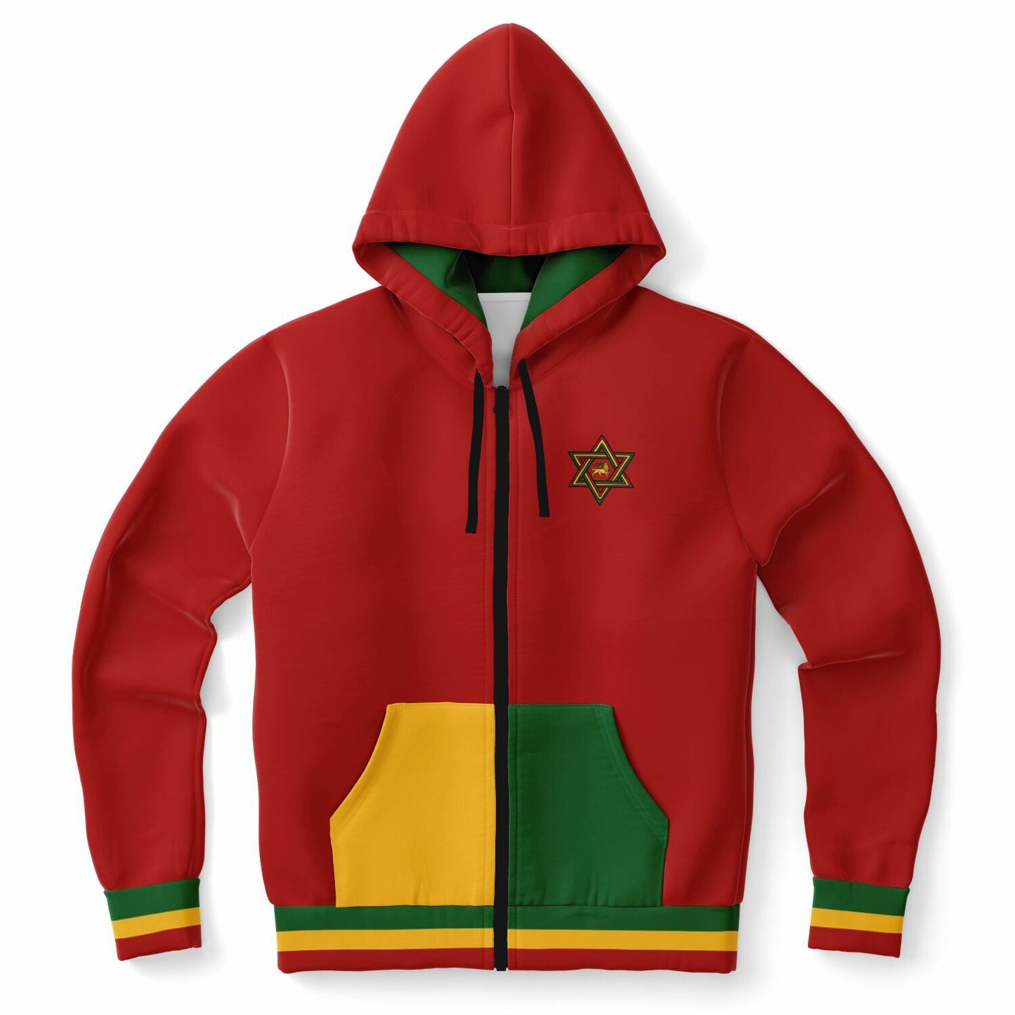 Rasta Lion Of Judah Casual Zip Up Hoodie