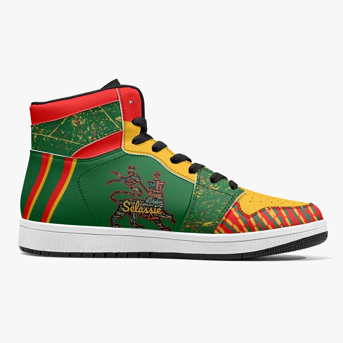 Rasta Shoes Lion of Judah Hightop Basketball Sneakers - Green