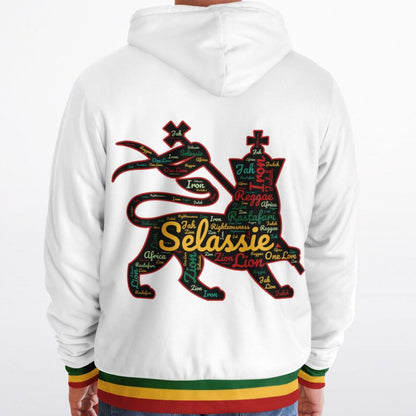 Rasta Fleece Lined Zip Up Hoodie