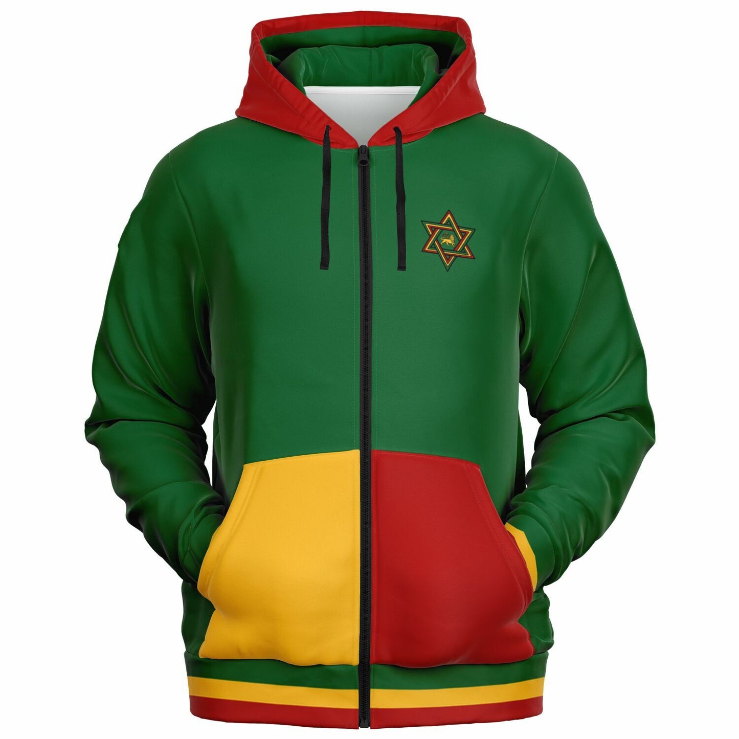 Rasta Lion Of Judah Athletic Zip Up Hoodie