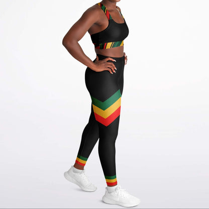 Rasta Padded Sports Bra & Leggings Set