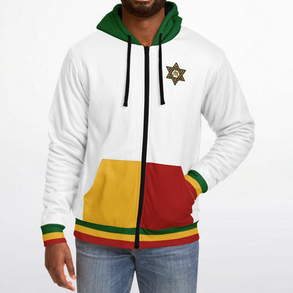 Rasta Fleece Lined Zip Up Hoodie