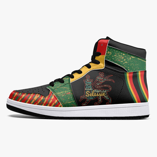 Rasta Shoes Lion of Judah Hightop Basketball Sneakers - Black