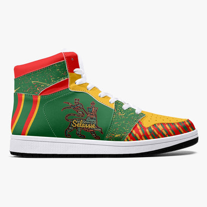 Rasta Shoes Lion of Judah Hightop Basketball Sneakers - Green