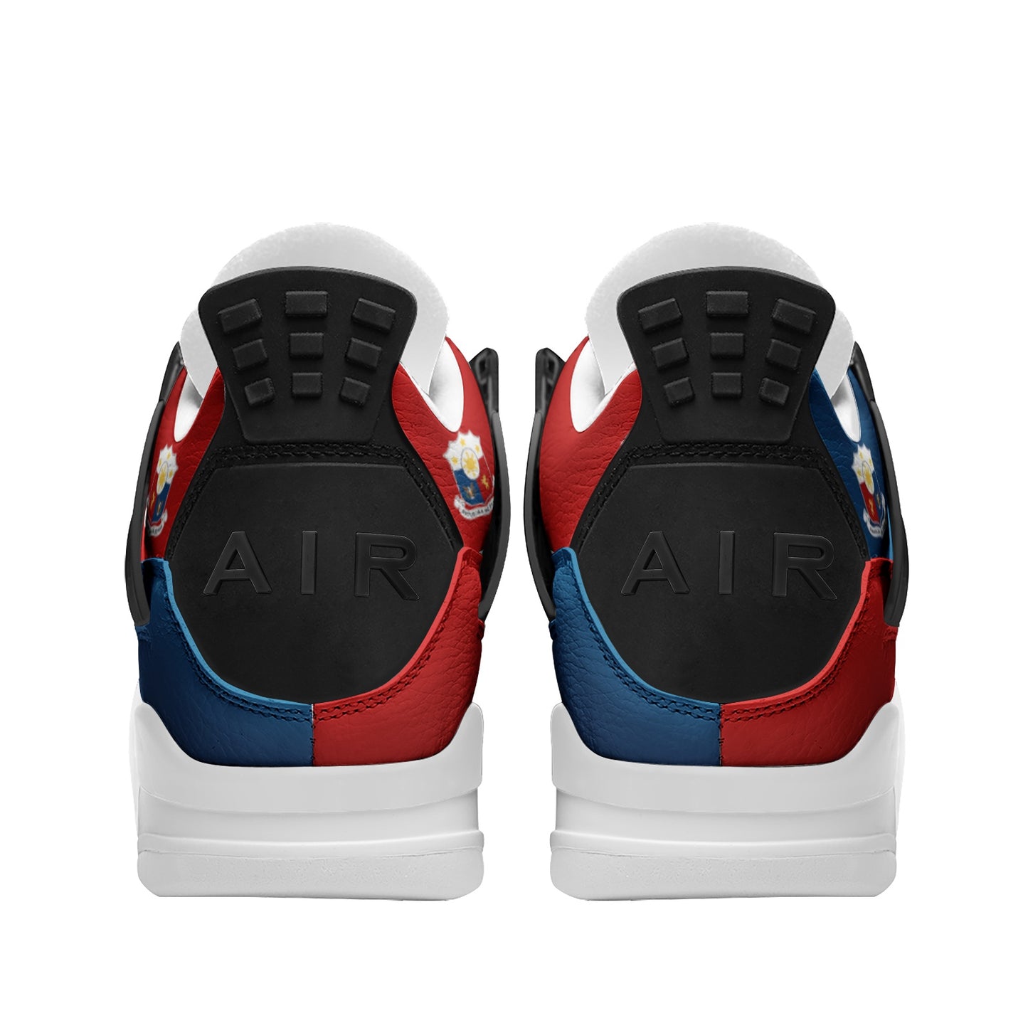Philippines Flag Shoes - Rebel Sole mid top sneaker in Blue, Red, White, Yellow - back heel view