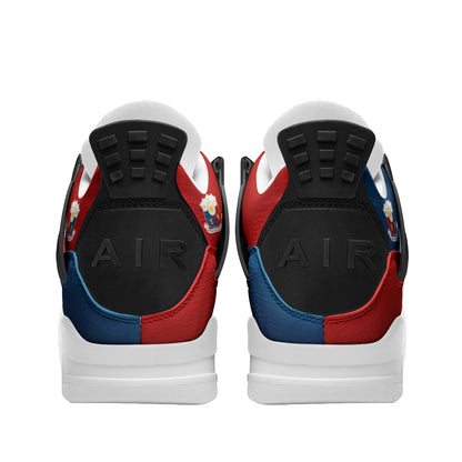 Philippines Flag Shoes - Rebel Sole mid top sneaker in Blue, Red, White, Yellow - back heel view