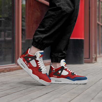 Philippines Flag Shoes - Rebel Sole mid top sneaker in Blue, Red, White, Yellow - sole and outsole view
