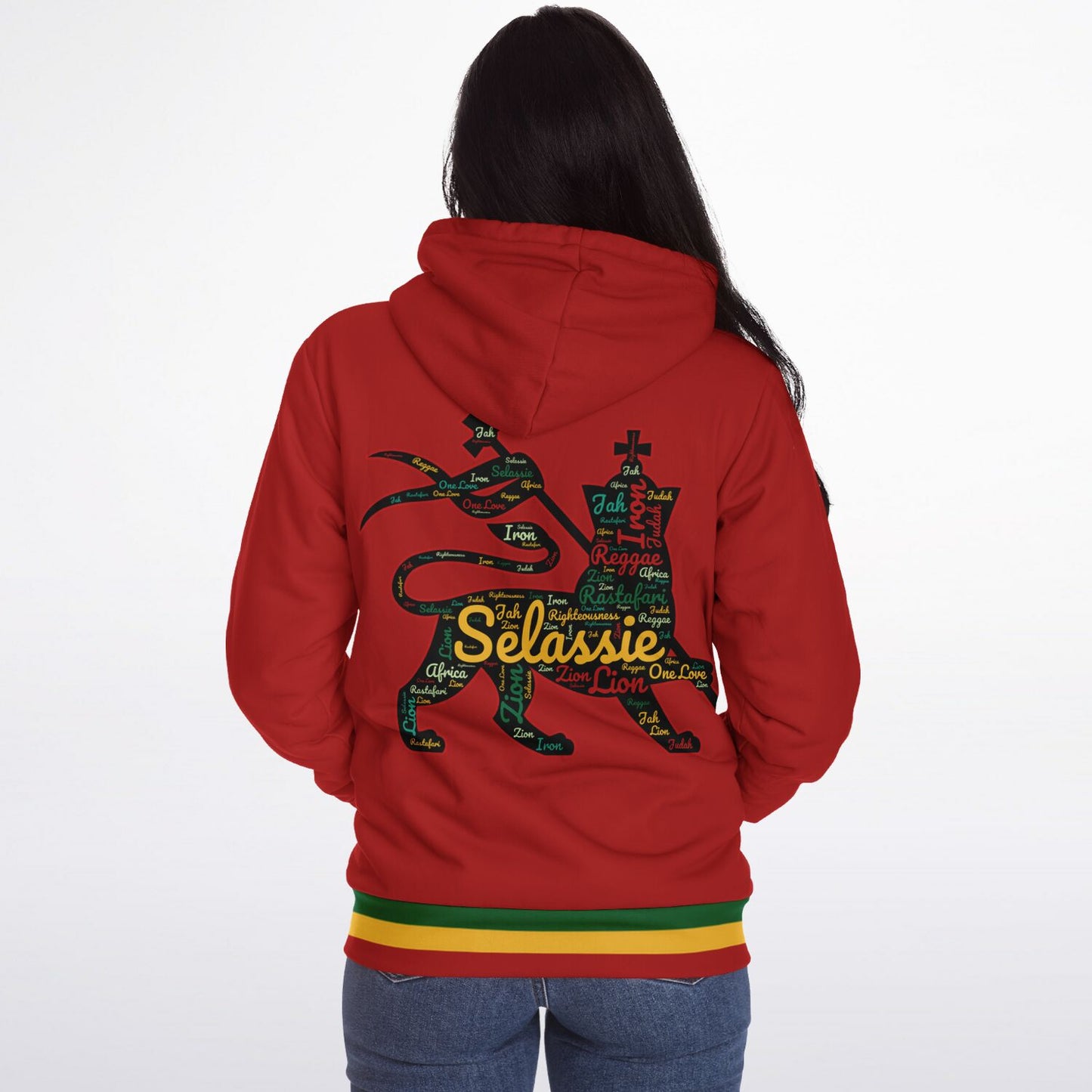 Rasta Fleece Lined Zip Up Hoodie