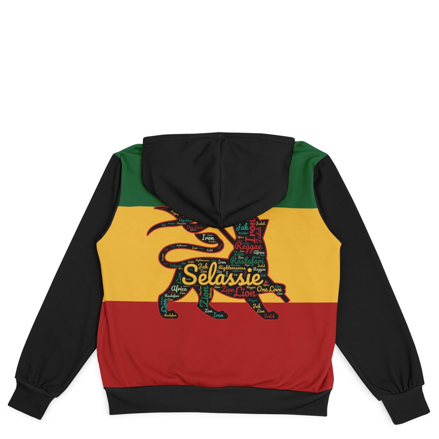 Rasta Lion Of Judah Hooded Baseball Jacket