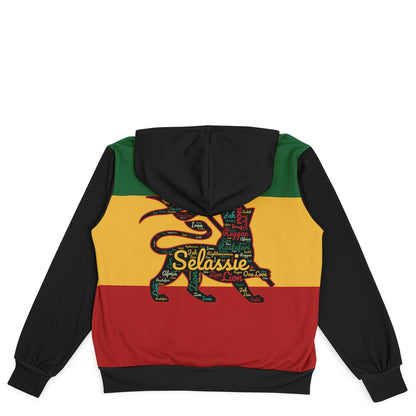 Rasta Lion Of Judah Hooded Baseball Jacket
