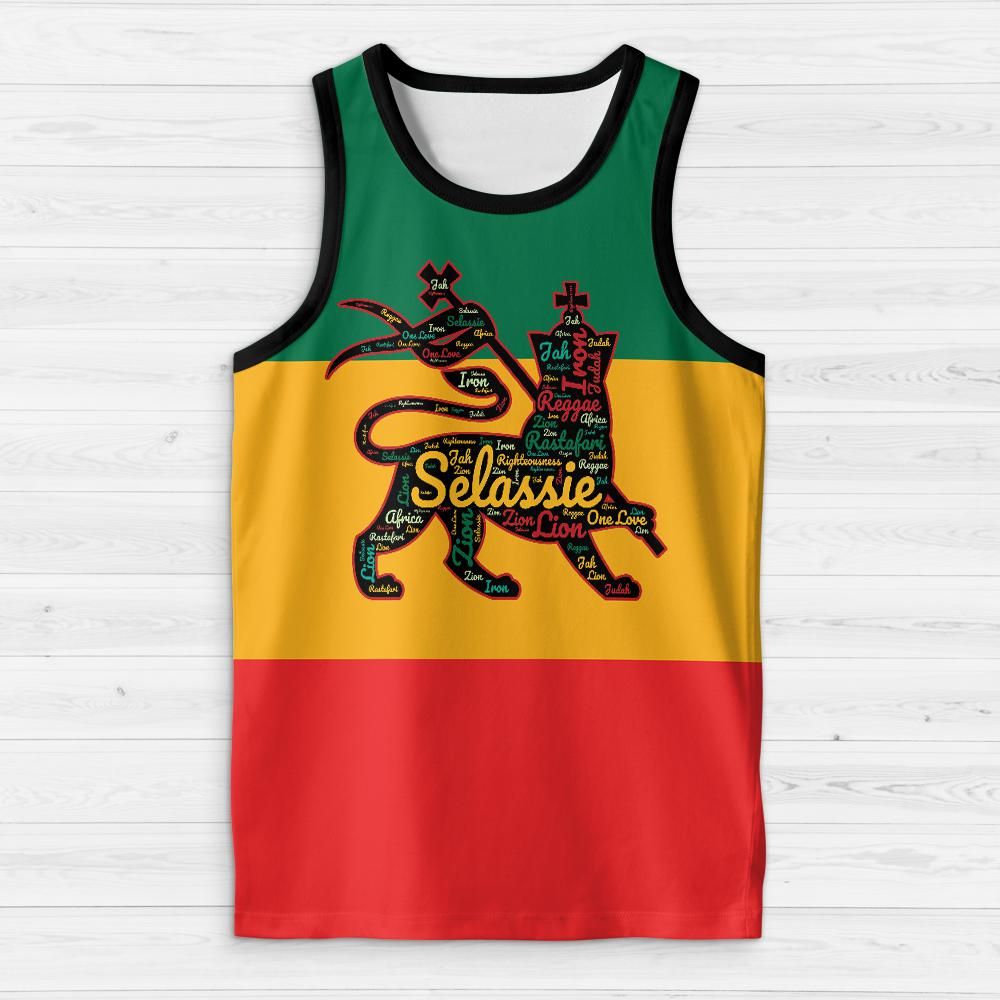 Rasta Colored Tank Tops - Lion of Judah