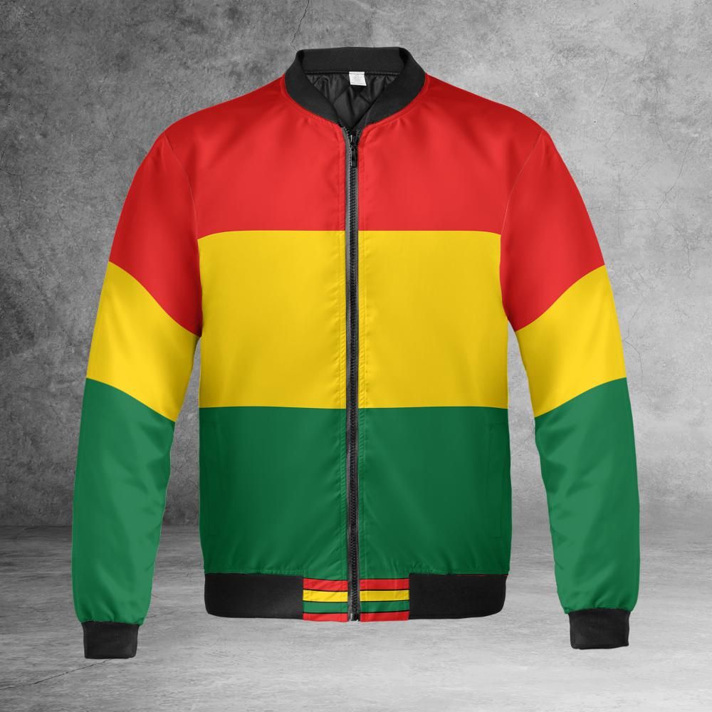 Rasta Stripes Bomber Jacket