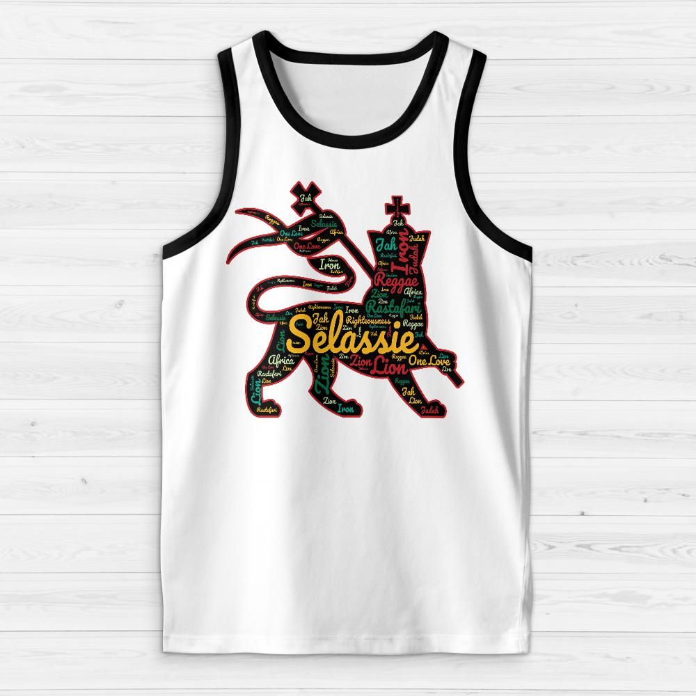 Rasta Tank Tops - Lion of Judah White