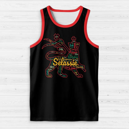 Rasta Tank Tops - Lion of Judah Black/Red