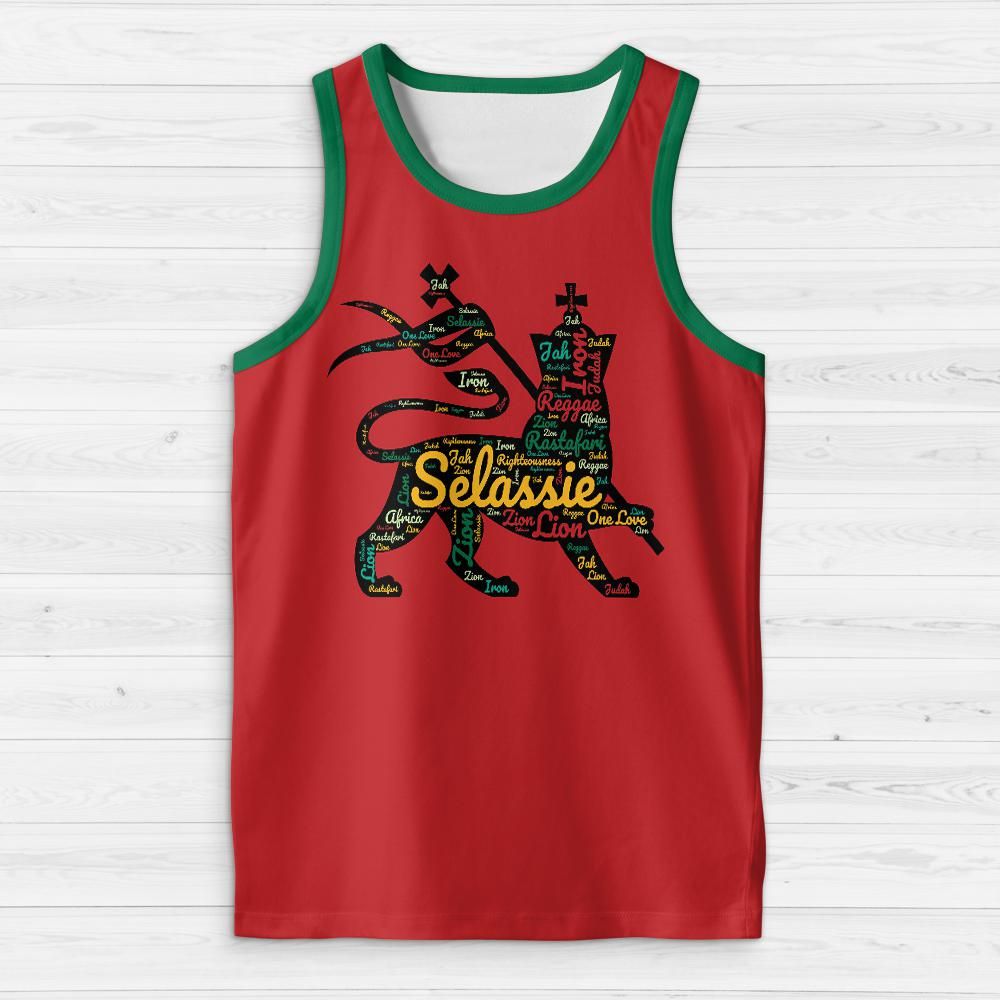 Rasta Tank Tops - Lion of Judah Red