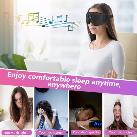 Bluetooth Sleep Mask 2.0 | Bluetooth Blindfold | With Removable Mic and Headset | 2022