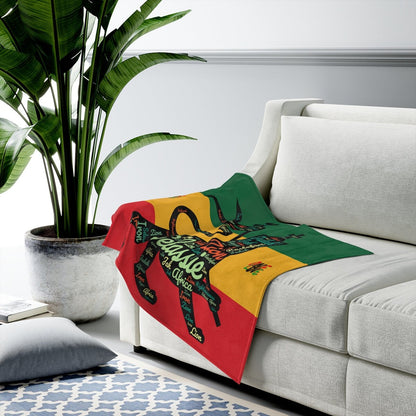 Rasta Colored Fleece Blanket - Lion of Judah