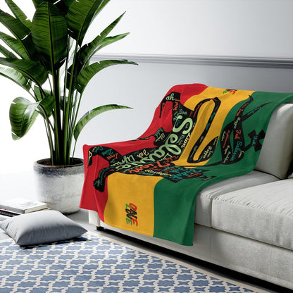 Rasta Colored Fleece Blanket - Lion of Judah