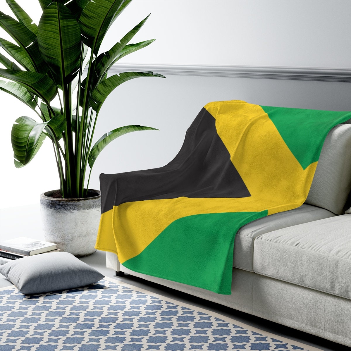 Personalized Jamaica Flag Fleece Blanket