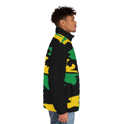 Jamaican Colored Camouflage Puff Jacket