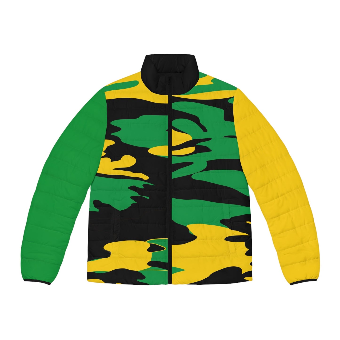 Jamaican Colored Camouflage Puff Jacket