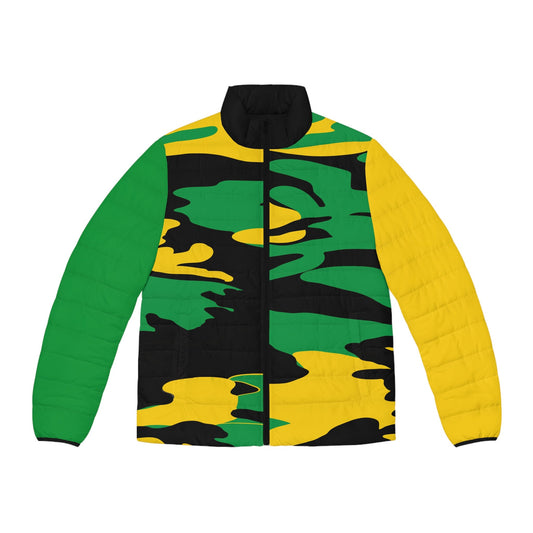 Jamaican Colored Camouflage Puff Jacket