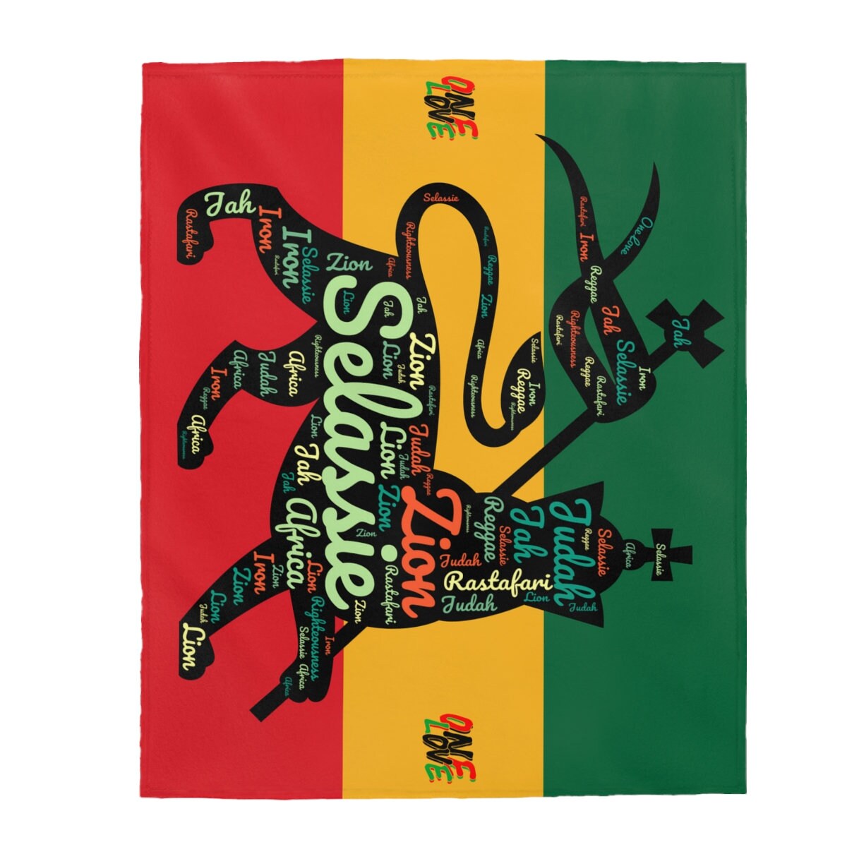 Rasta Colored Fleece Blanket - Lion of Judah