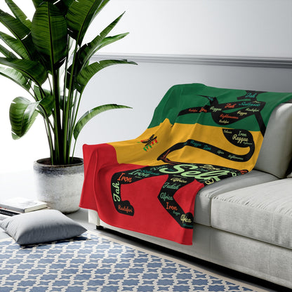 Rasta Colored Fleece Blanket - Lion of Judah